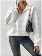 Damen Sweater mit hohem Kragen und strukturierter Oberfläche R&B