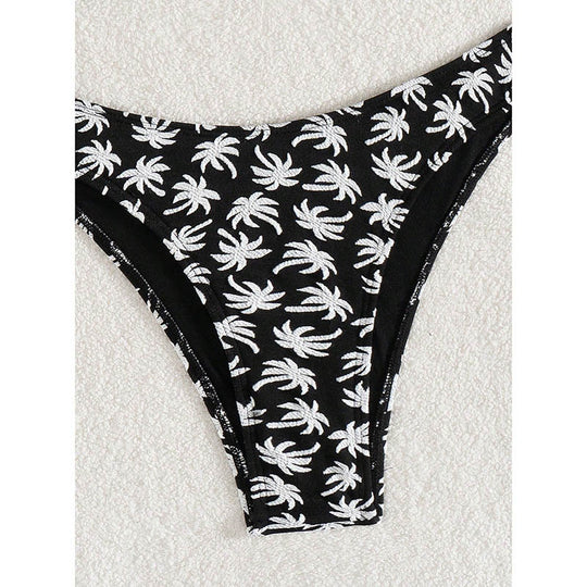 Damen Triangel-Bikini mit kreativem Blattmuster R&B