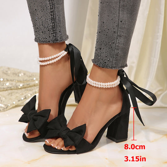 Damen Elegante High-Heels mit großem Schleifen-Detail R&B