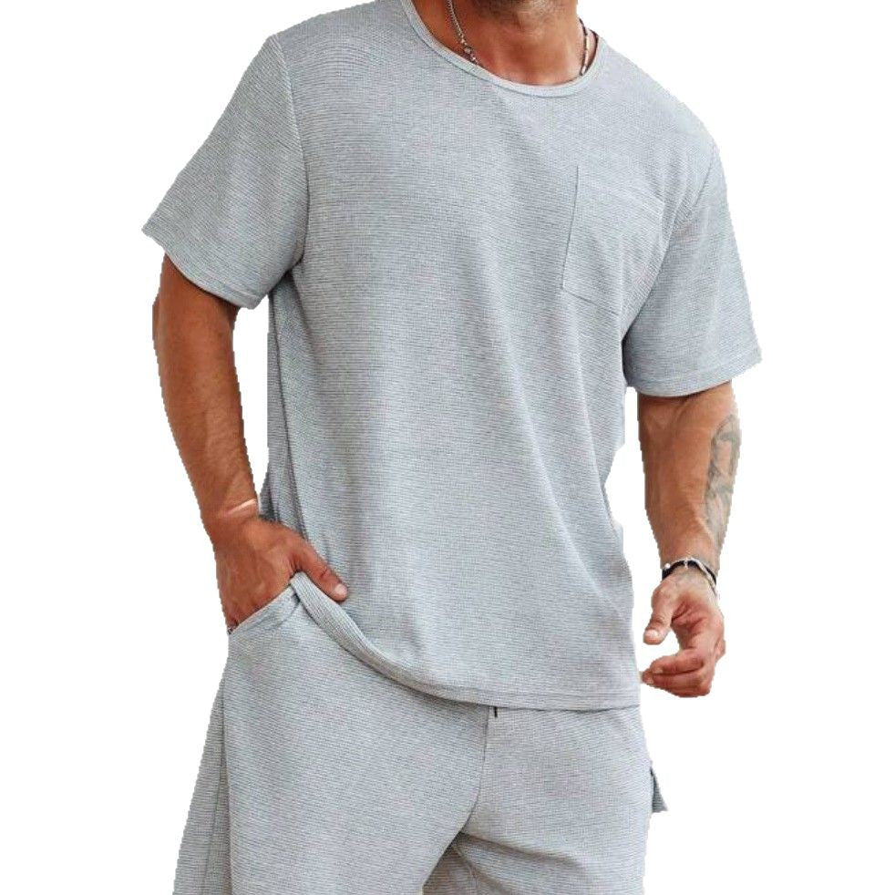 Herren lässiges Sport-Set mit praktischen Taschen und atmungsaktivem Gewe