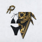 Damen Sarong mit kunstvollem Goldmuster