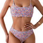 Damen High-Waist Bikini-Set mit floralem Design und komfortablen Trägern R&B