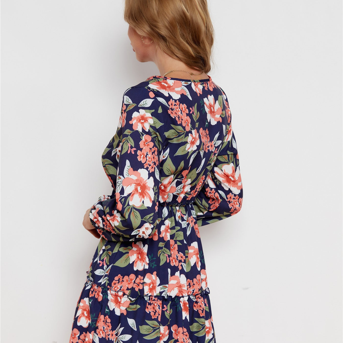 Damen Maxikleid mit verspieltem Blumenmuster und elastischem Bund R&B