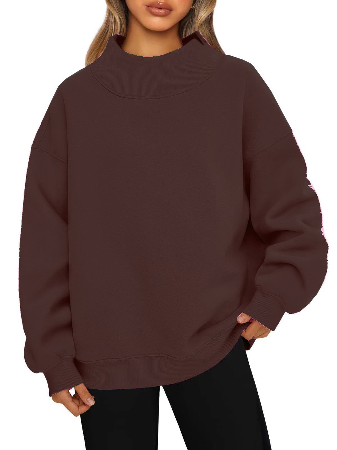 Damen Hochwertiger Stehkragen-Sweater R&B