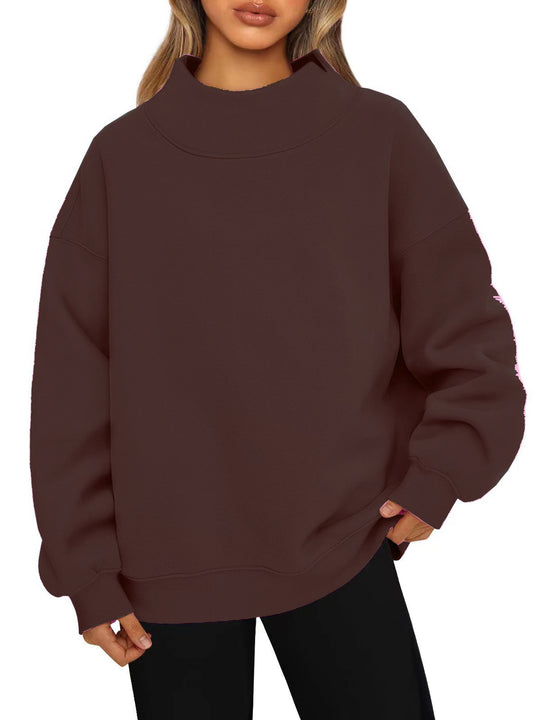 Damen Hochwertiger Stehkragen-Sweater R&B