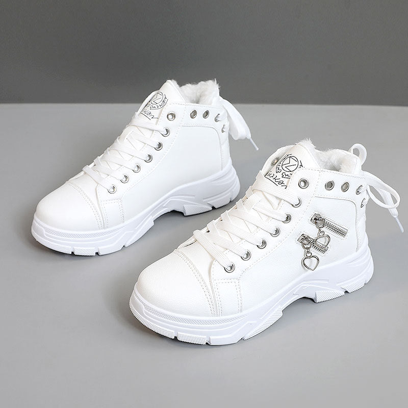 Damen Sportliche High-Top Sneakers mit modischen Details und kuscheligem Innenfutter R&B
