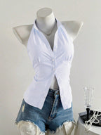 Damen Haltertop mit elegantem Streifenmuster R&B