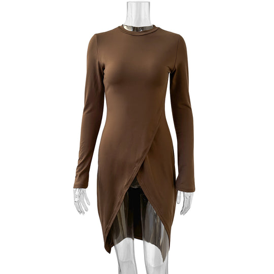 Damen eleganter Longsleeve mit raffinierter Wickeloptik R&B
