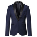 Herren eleganter Smoking-Blazer mit satinierter Reversbesatz