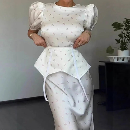 Damen Elegantes Oberteil mit Puffärmeln und verspieltem Taillierungsdetail R&B
