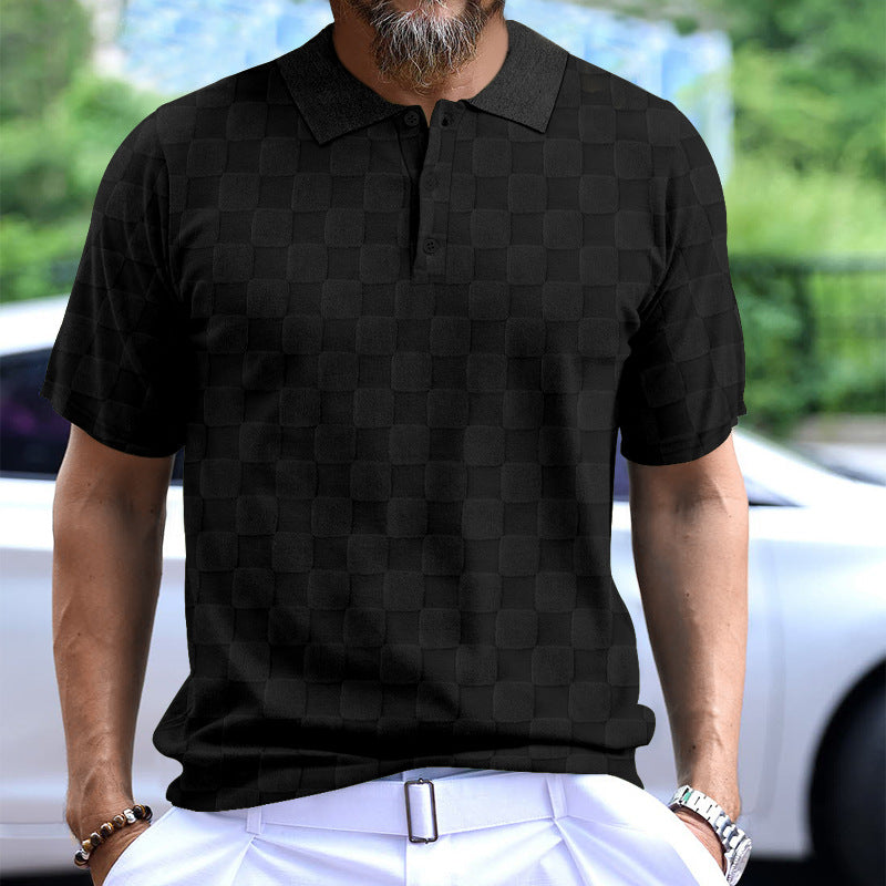Herren Polo-Shirt mit strukturiertem Design und komfortablem Stehkragen R&B