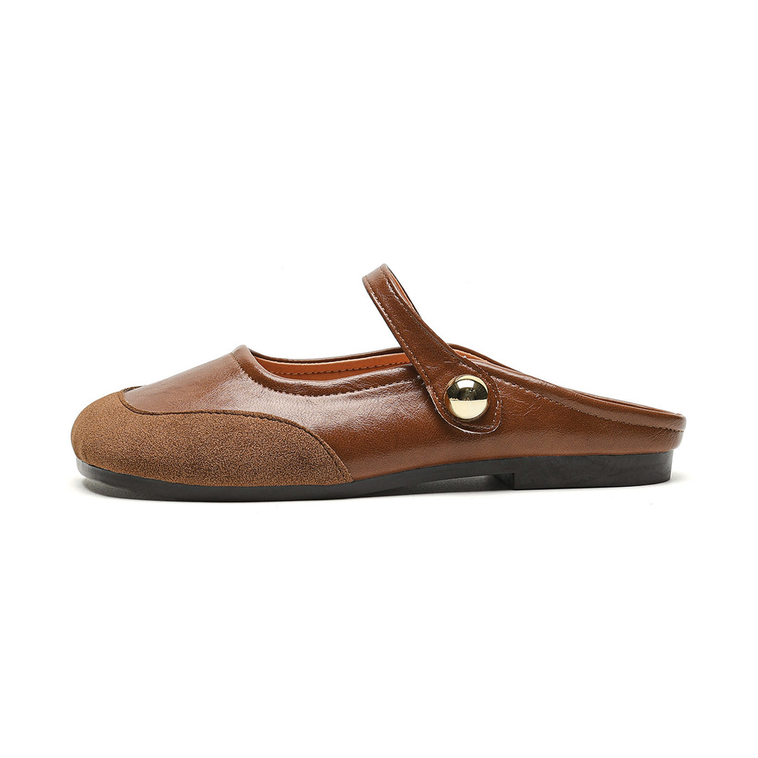 Damen Bequeme Mokassins mit verstellbarem Riemen und eleganter Schnalle R&B