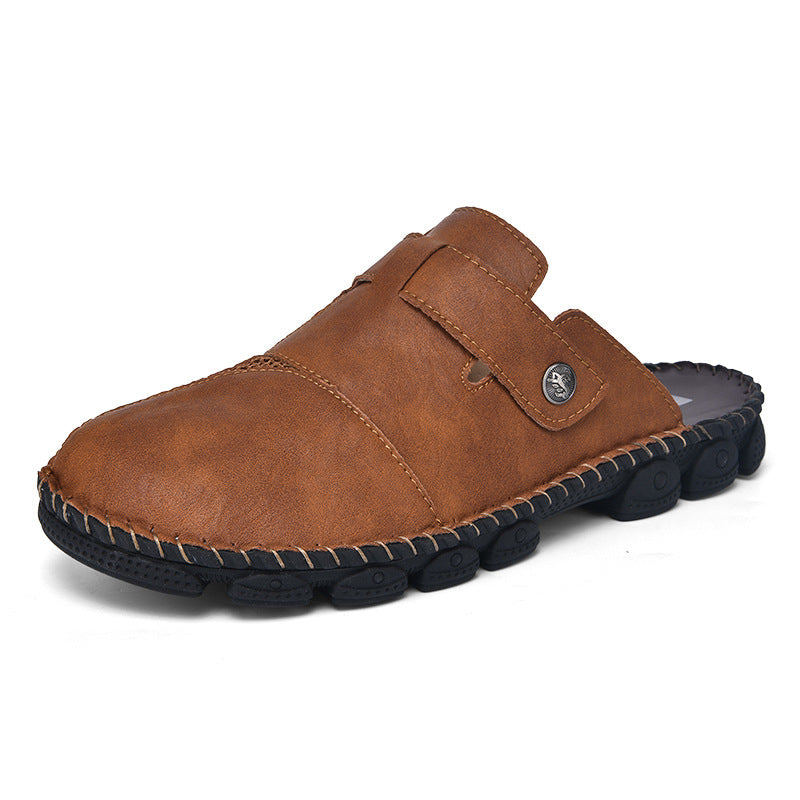 Damen Komfortable Leder-Mules mit verstellbarem Riemen R&B