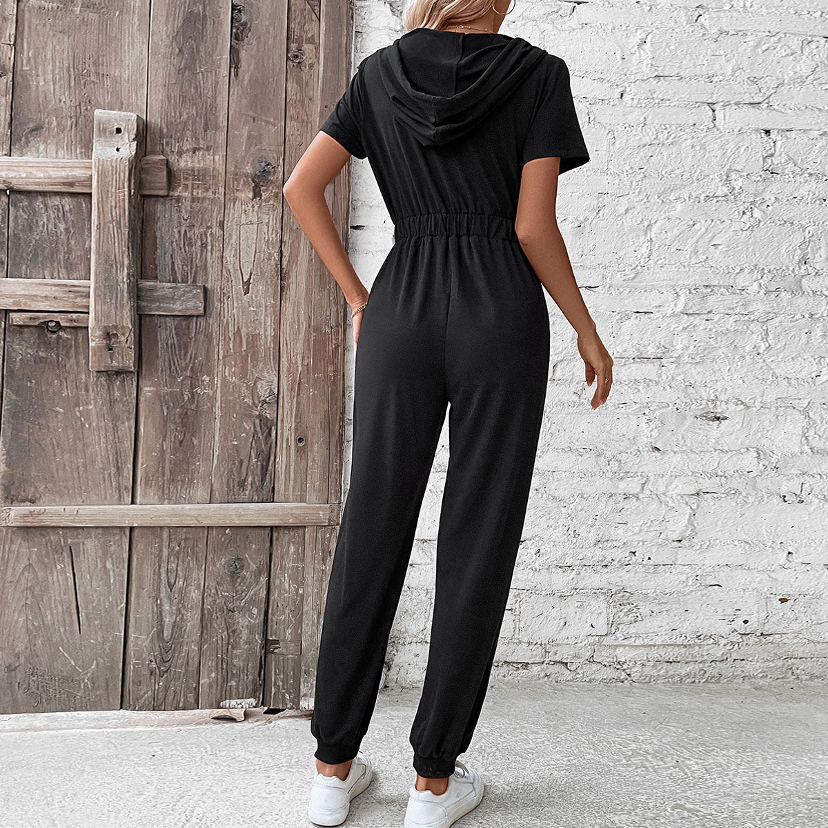Damen Kapuzenoverall mit praktischem Reißverschluss und elastischem Bund R&B