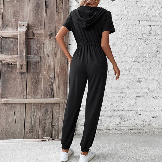 Damen Kapuzenoverall mit praktischem Reißverschluss und elastischem Bund R&B