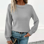 Damen exklusiver Strickpullover mit strukturiertem Design R&B