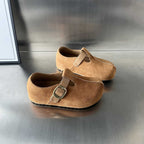 Damen Komfortable Wildleder-Clogs mit verstellbarem Riemen und ergonomischem Fußbett R&B