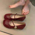 Damen elegante Mary Jane Ballerinas mit modischen Schnallen R&B