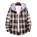 Herren Karohemdjacke mit Kapuze und großzügigen Taschen