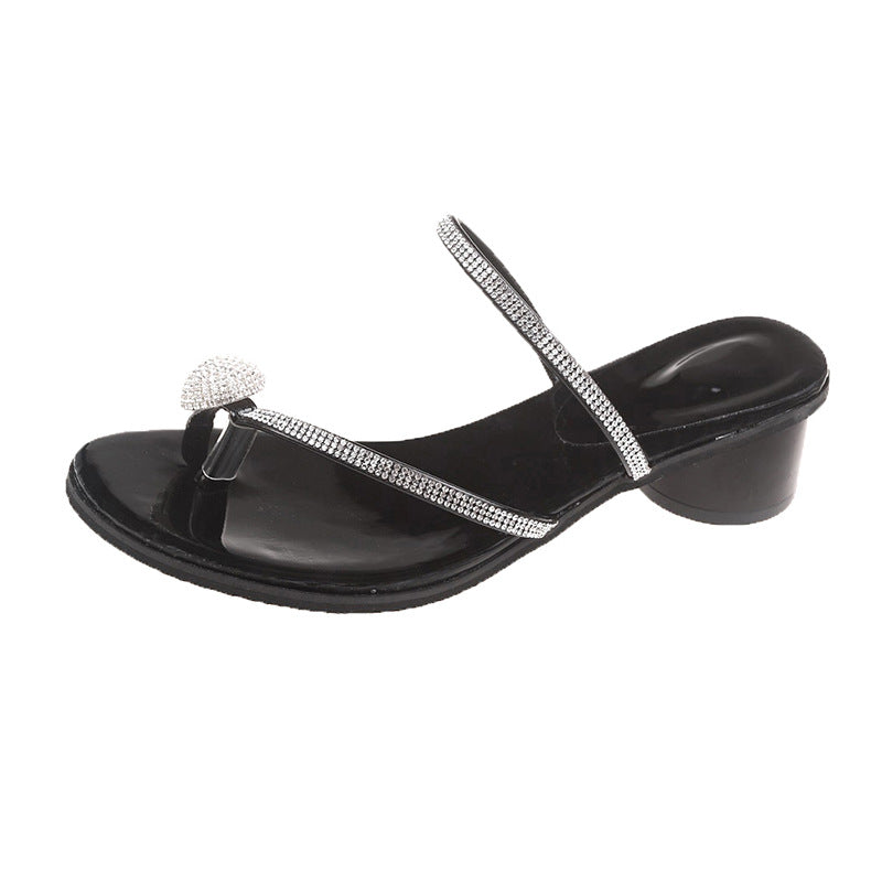 Damen elegante Sandalen mit glitzerndem Kristallakzent R&B