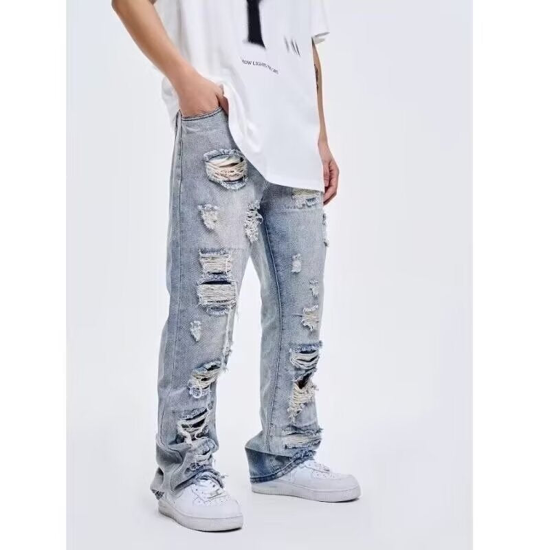 Damen lockere Destroyed Jeans