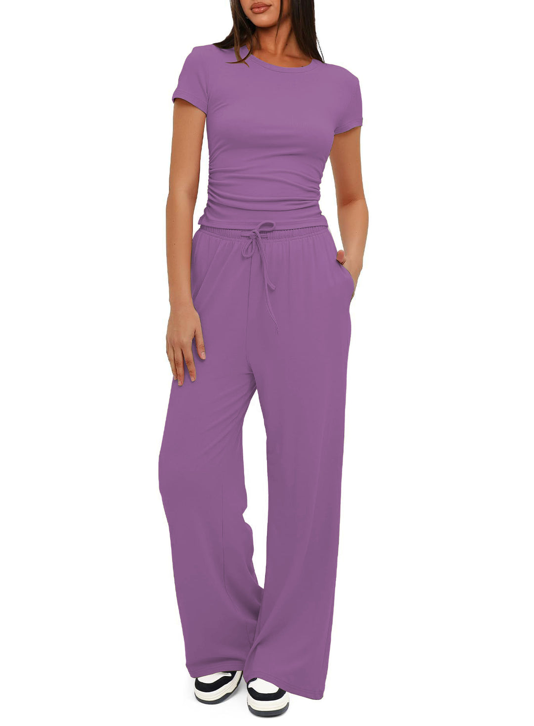 Damen Bequemes Lounge-Outfit mit elastischem Bund und weitem Schnitt R&B