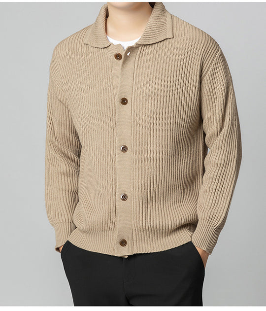 Herren Strickjacke mit sportlichem Design und modischem Schalkragen R&B
