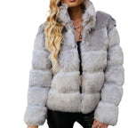Damen Flauschige Kunstfelljacke mit modischem Schnitt und oversized Passform R&B