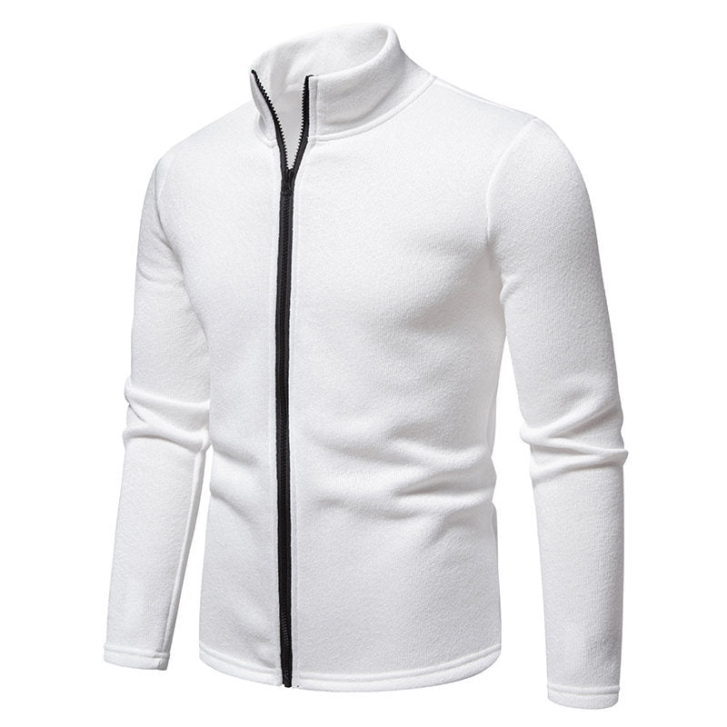 Herren Fleecejacke mit hoher Stehkragen und durchgehendem Reißverschluss R&B