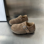 Damen Komfortable Wildleder-Clogs mit modischem Riemen und ergonomischem Fußbett R&B