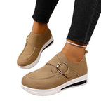 Damen Komfort-Slipper mit dekorativem Schnallenverschluss und ergonomischem Fußbett R&B