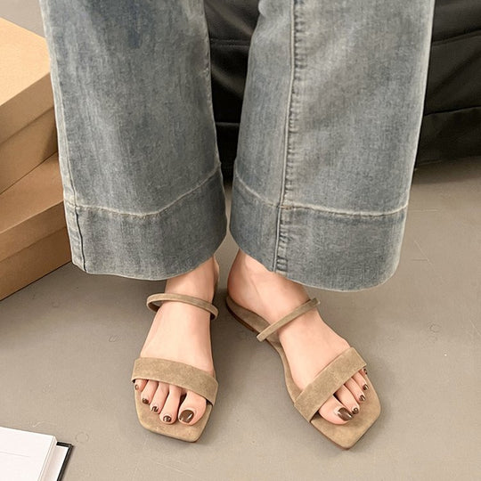Damen elegante Minimalistische Riemchen-Sandalen R&B