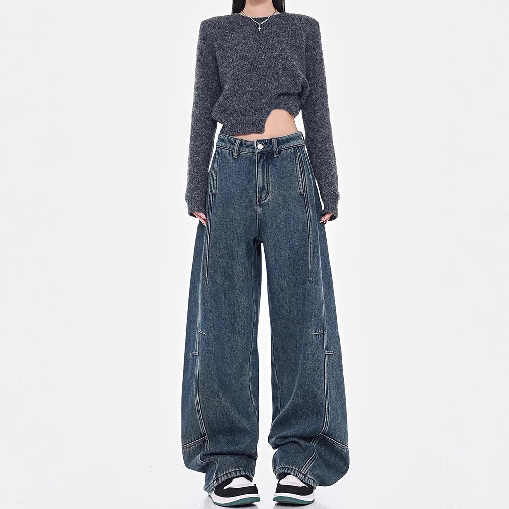 Damen Weite Denim-Hosen R&B