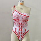Damen Einseitiger Badeanzug mit verspieltem Design R&B