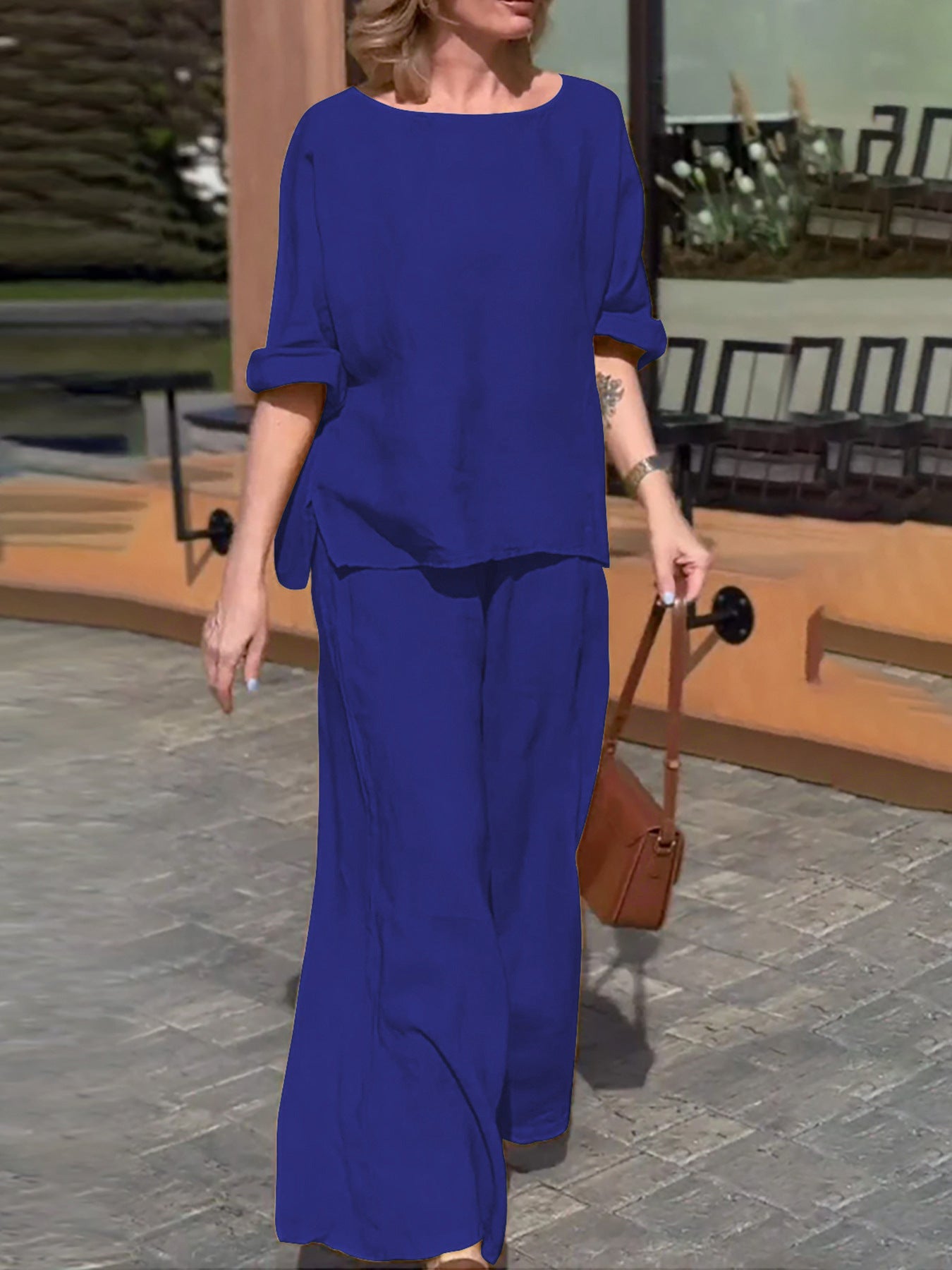 Damen Lässiges Zweiteiliges Outfit mit weitem Schnitt und lässigem Design R&B