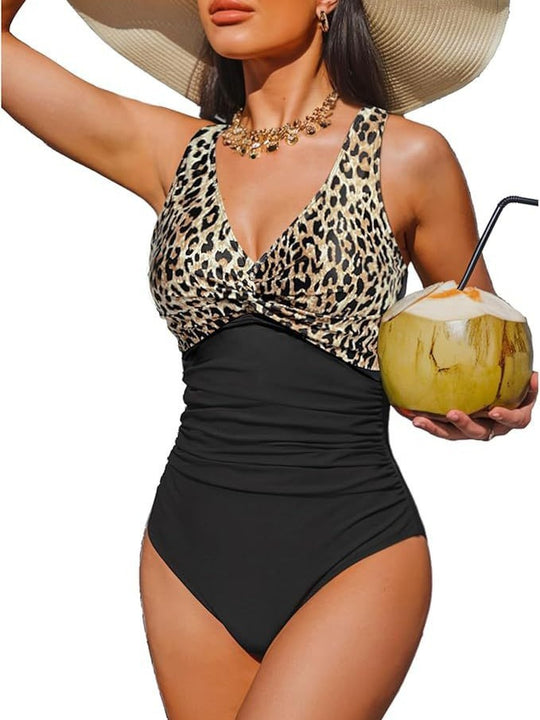 Damen Eleganter Einteiler Badeanzug mit modischem Twist R&B