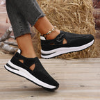Damen Atmungsaktive Slip-On Sneakers mit flexiblem Gummizug R&B