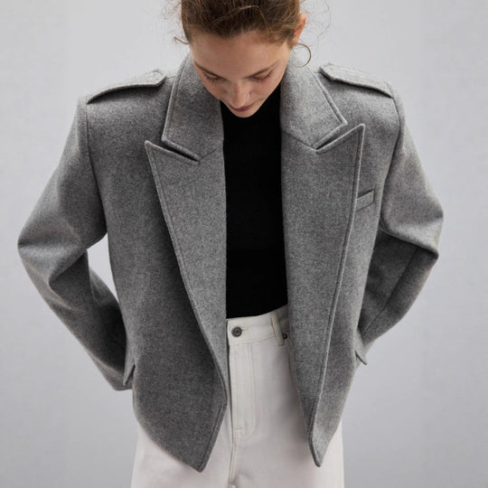 Damen Modischer Oversize-Blazer mit schmalen Revers R&B