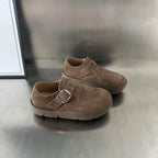 Damen Komfortable Wildleder-Clogs mit modischem Schnallenverschluss R&B
