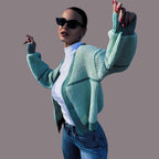 Damen Strickjacke mit lässigem Schnitt und voluminösen Ärmeln R&B