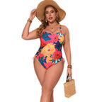 Damen Einteiler Badeanzug mit floralem Design und verstellbaren Trägern R&B