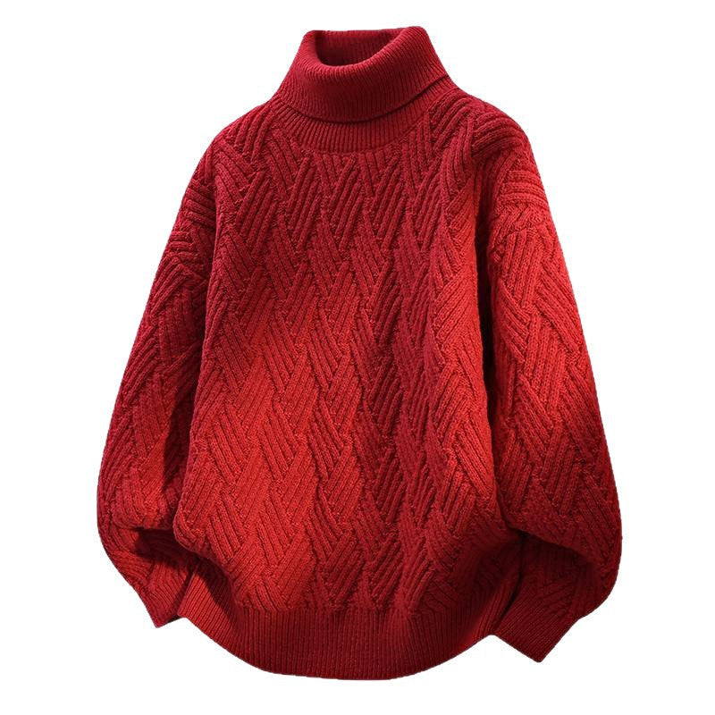 Damen Oversized Rollkragenpullover mit strukturiertem Zopfmuster R&B