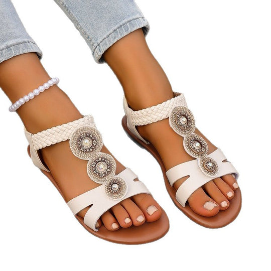 Damen Riemchen-Sandalen mit glamourösen Schmuckdetails R&B