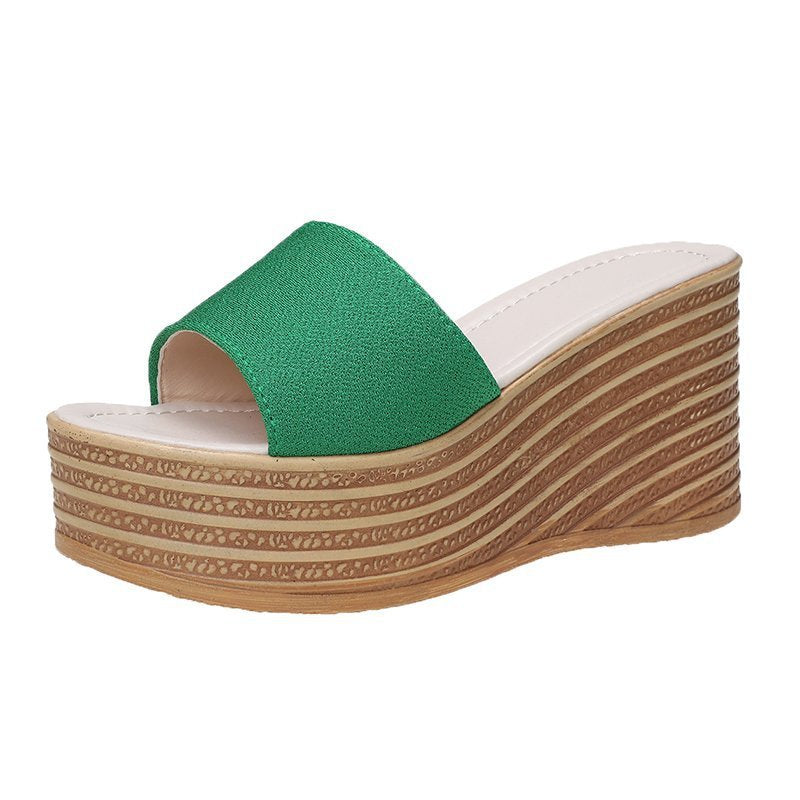 Damen Wedge-Pantoletten mit weitem Träger und rutschfester Sohle R&B