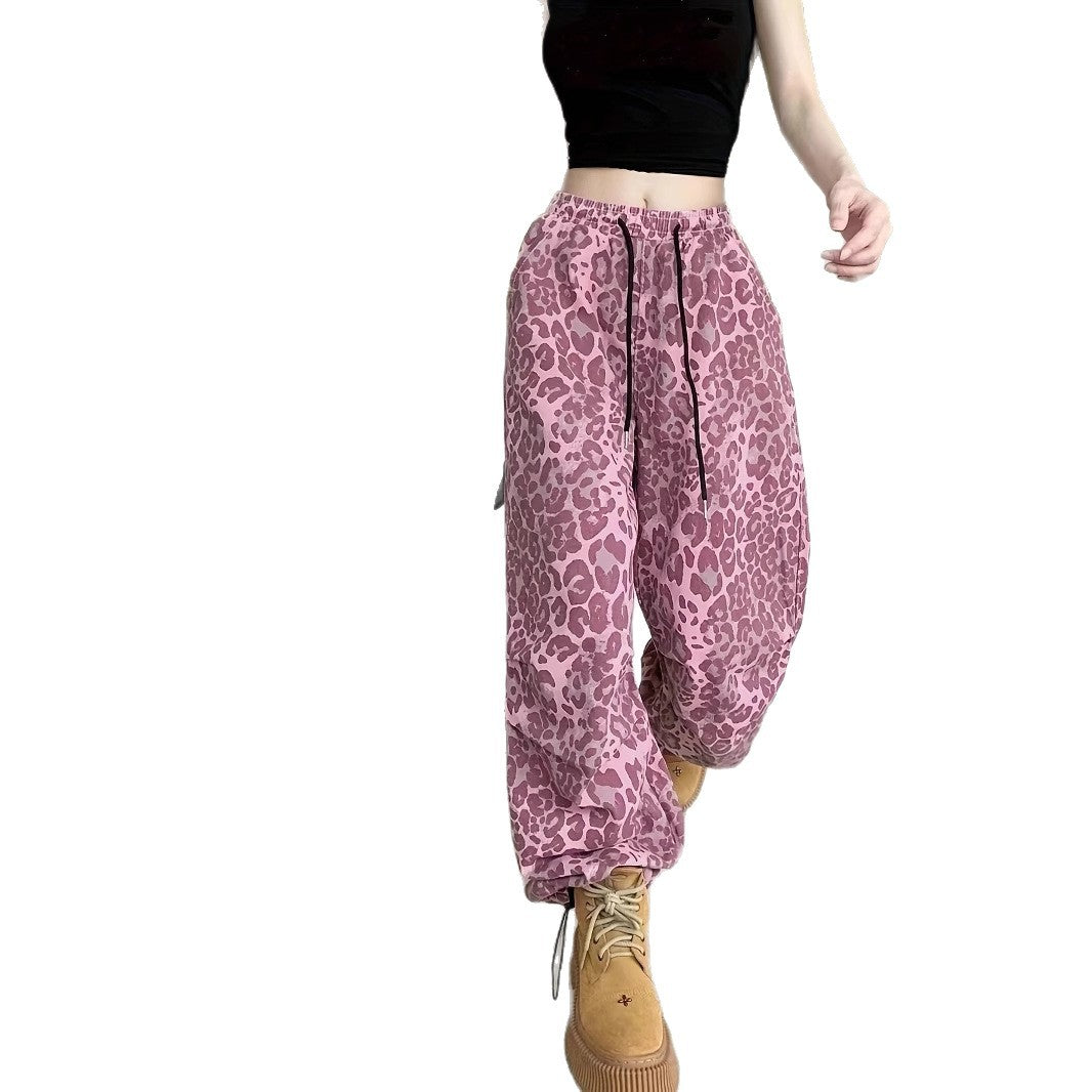 Damen Cargo-Hose mit Leopardenmuster und elastischem Bund R&B