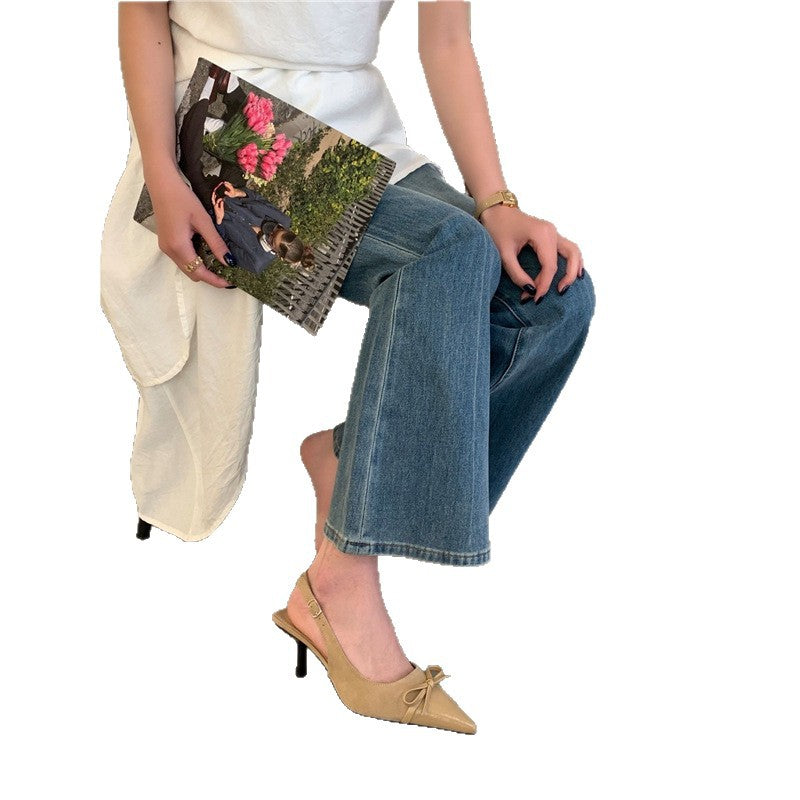 Damen elegante Slingback-Pumps mit floralem Design R&B
