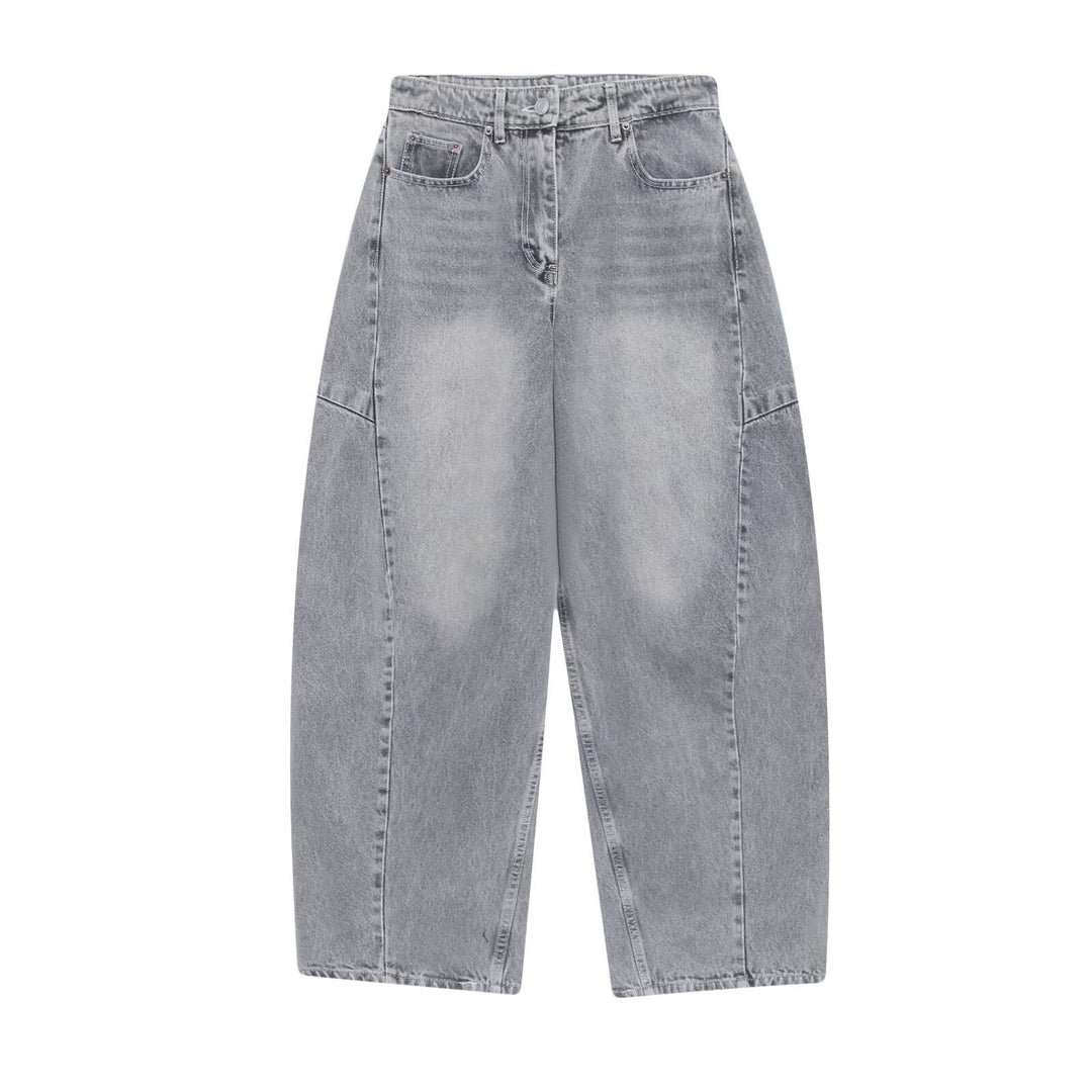 Damen weite Jeans im modernen Schnitt mit angesagten Cargo-Taschen R&B