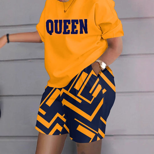 Damen Freizeitoberteil und Shorts Set R&B