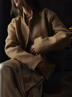 R&B | Gold Pailletten Stehkragenjacke