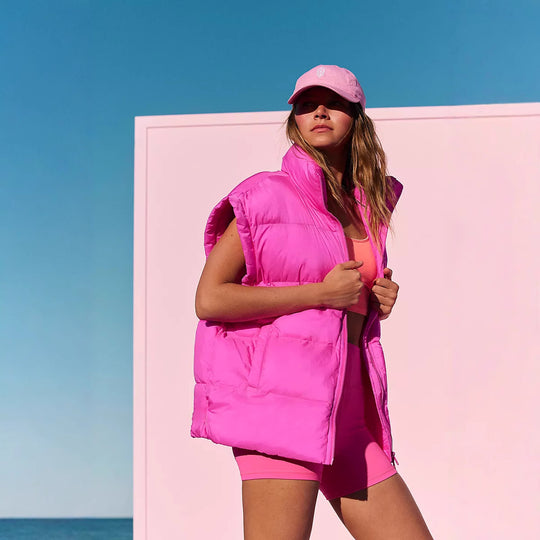 Damen Wattierte Steppweste mit hohen Kragen und praktischen Taschen R&B